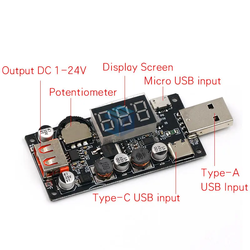 USB LED Dimming Module Fan Governor Timer Voltage Adjustable Speed Controller 5V 10W