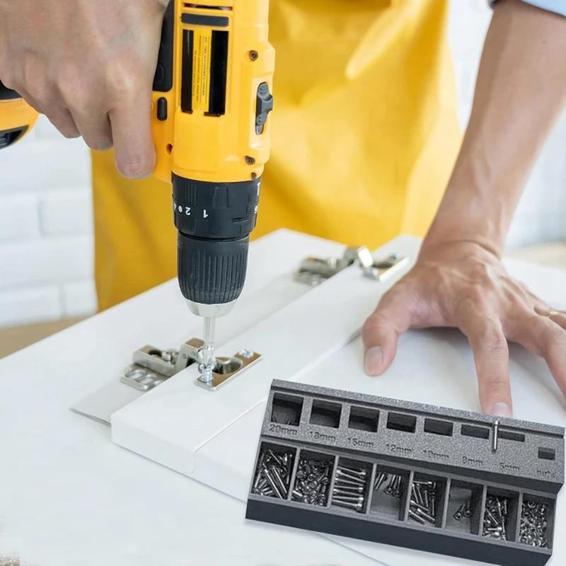 M3 Screw Organizer Bolt Sorting Tray with 7 Measuring Slots, Perfect for Hardware and Small Parts Storage