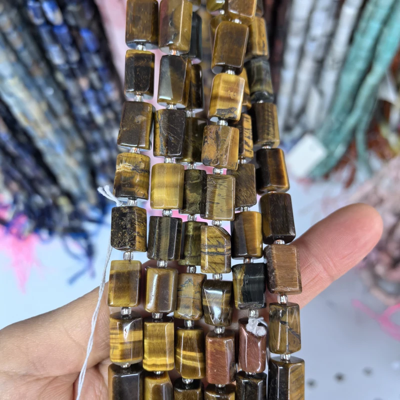 Natürliche Zylinder Stein Perle Bunte Weiße Jaspis Quarz Rohr Charms Perlen Für Schmuck Machen Diy Armbänder Halskette – Detail 8