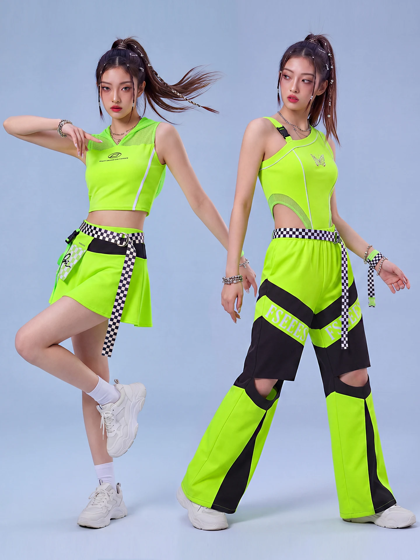 Women's Performance Outfits Street Dance Clothing Kpop Stage Wear Group Dance Costumes Jazz Dance Show Costumes