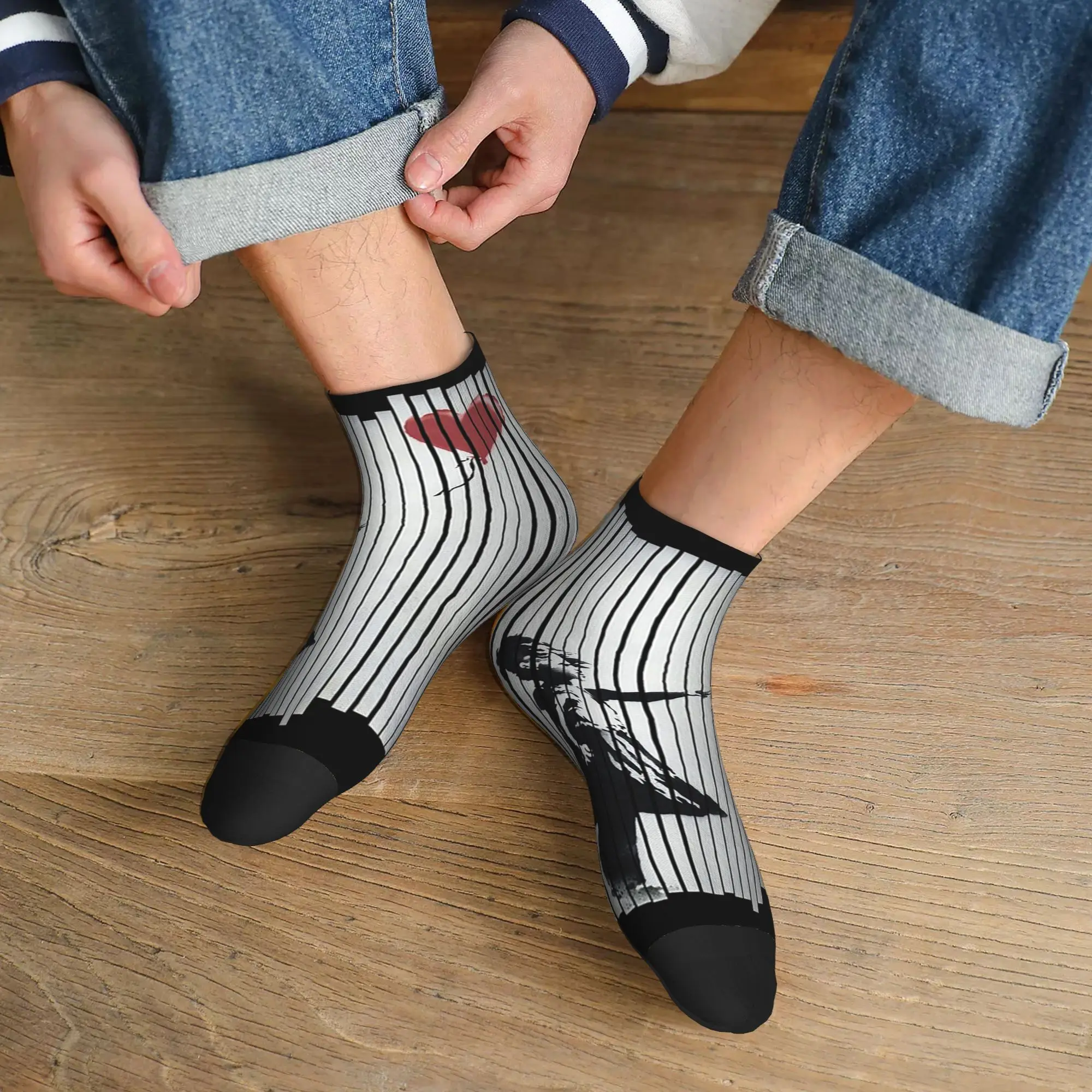 

Всесезонные Эй! Я фиксую это! Носки Banksy с измельченными воздушными шарами для девочек, спортивные носки средней длины, мягкие повседневные чулки для мужчин и женщин