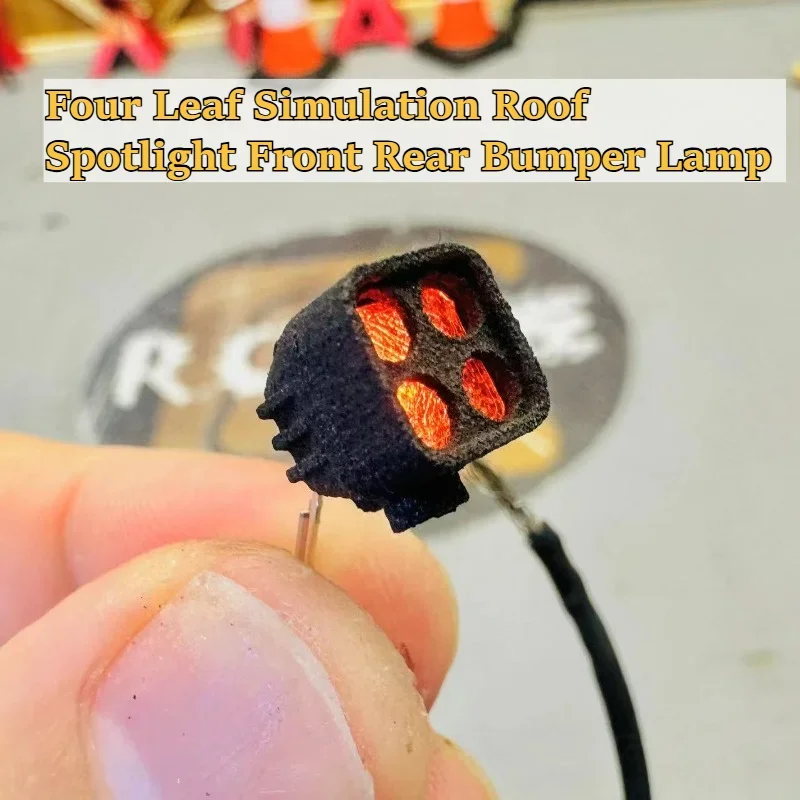 Simulation Four Leaf Lamp For 1/14 Tamiya Tractor Truck RC Crawler Front Rear Bumper Roof Spotlight custom size Model Accessory