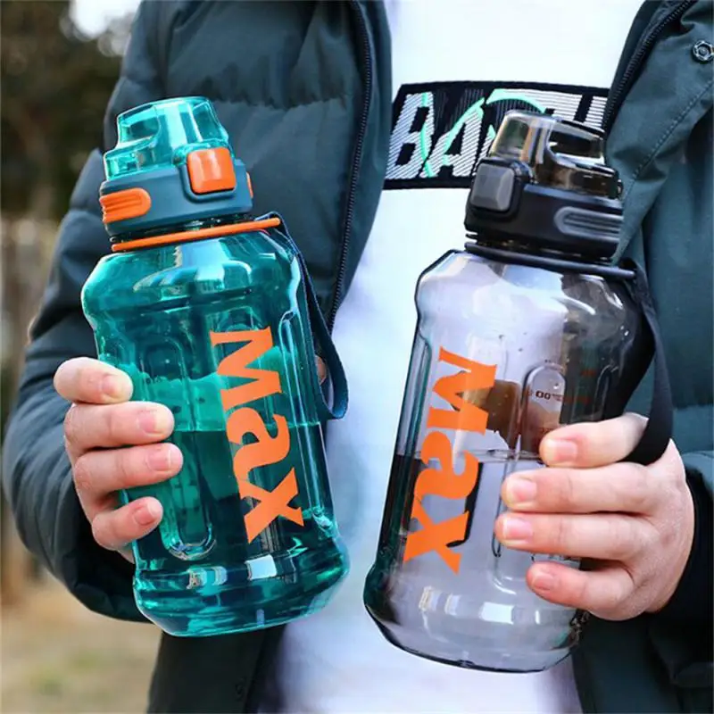 3PCS Liter Large Capacity Sport Water Bottle with Rope Durable Portable Gym Fitness Outdoor Drinking Plastic Bottles