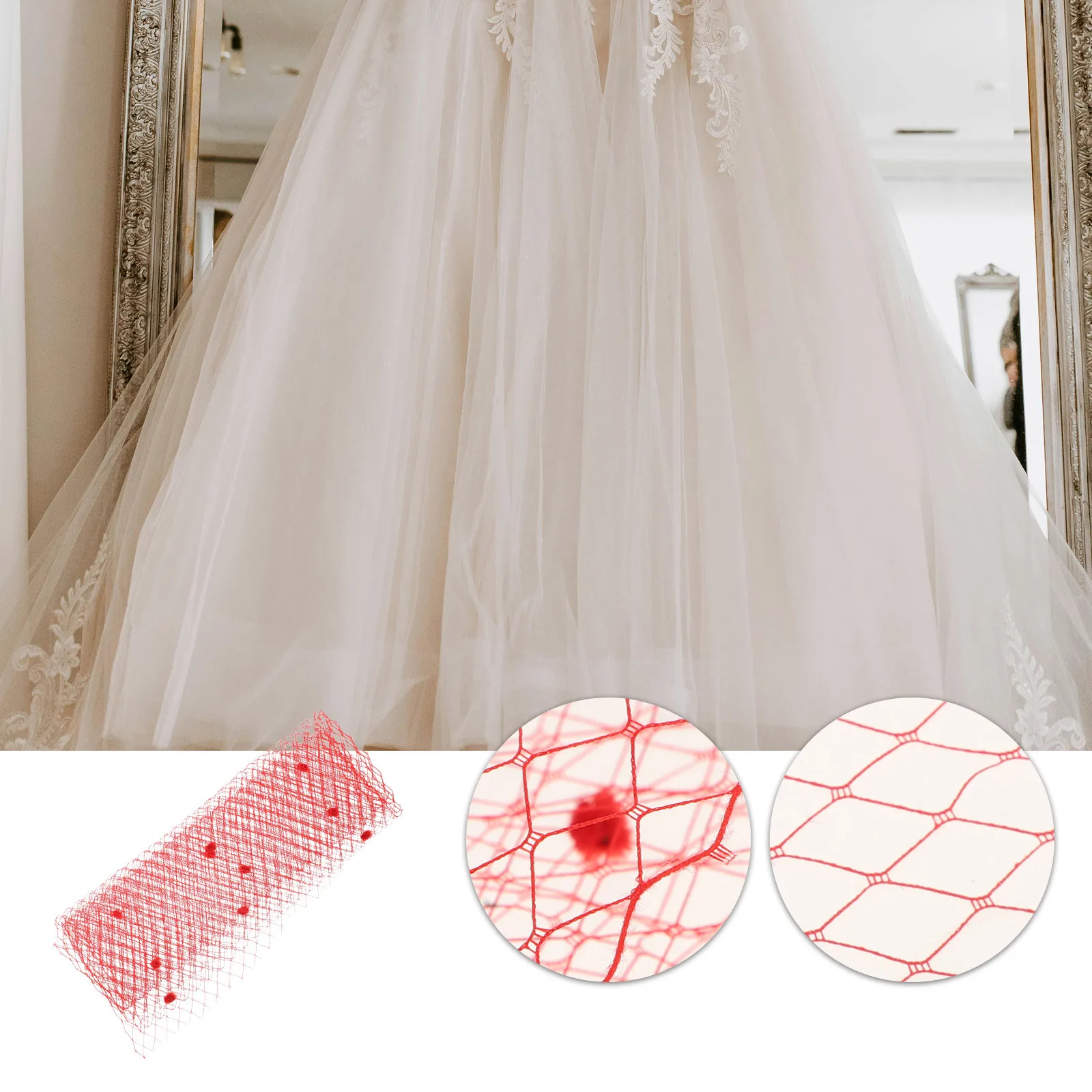 

Retro Tulle Dress Fabric Lightweight Wide Mesh For Diy Sewing Craft Birdcage Veil Netting Wedding Hat Decoration Costume