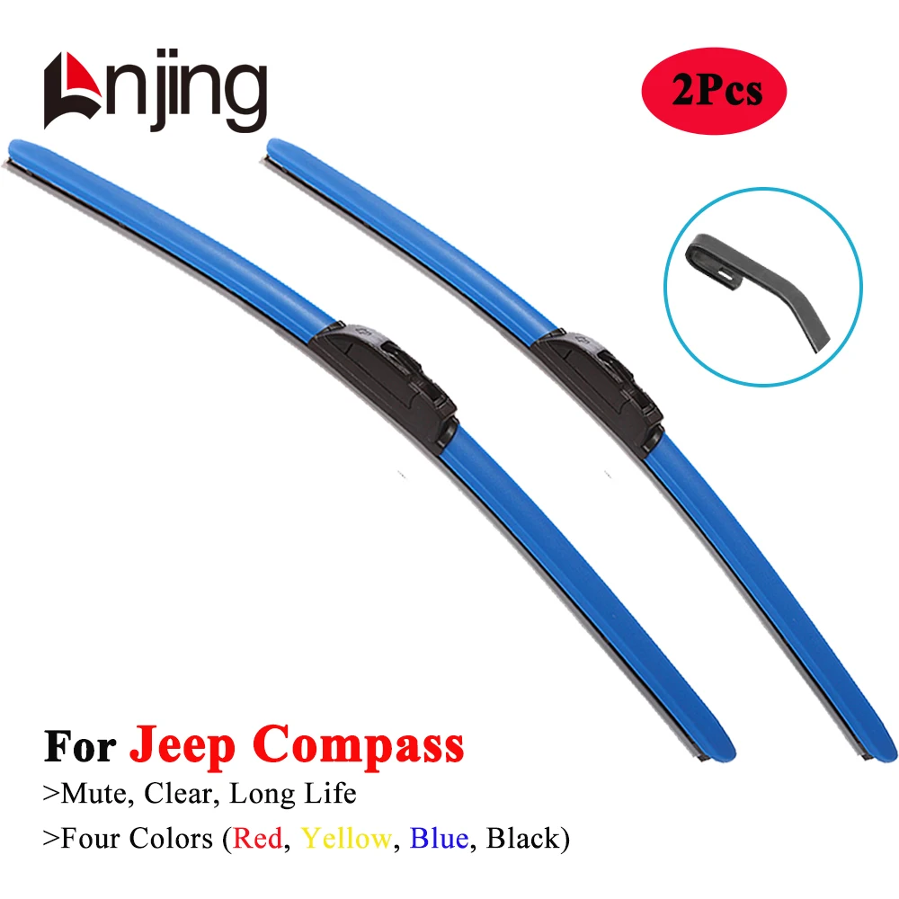 

LNJING Colorful Hybrid Wiper Blades For Jeep Compass SUV MK49 MP 552 2006 2008 2010 2013 2015 2016 2018 2019 2021 2022 2023 2024