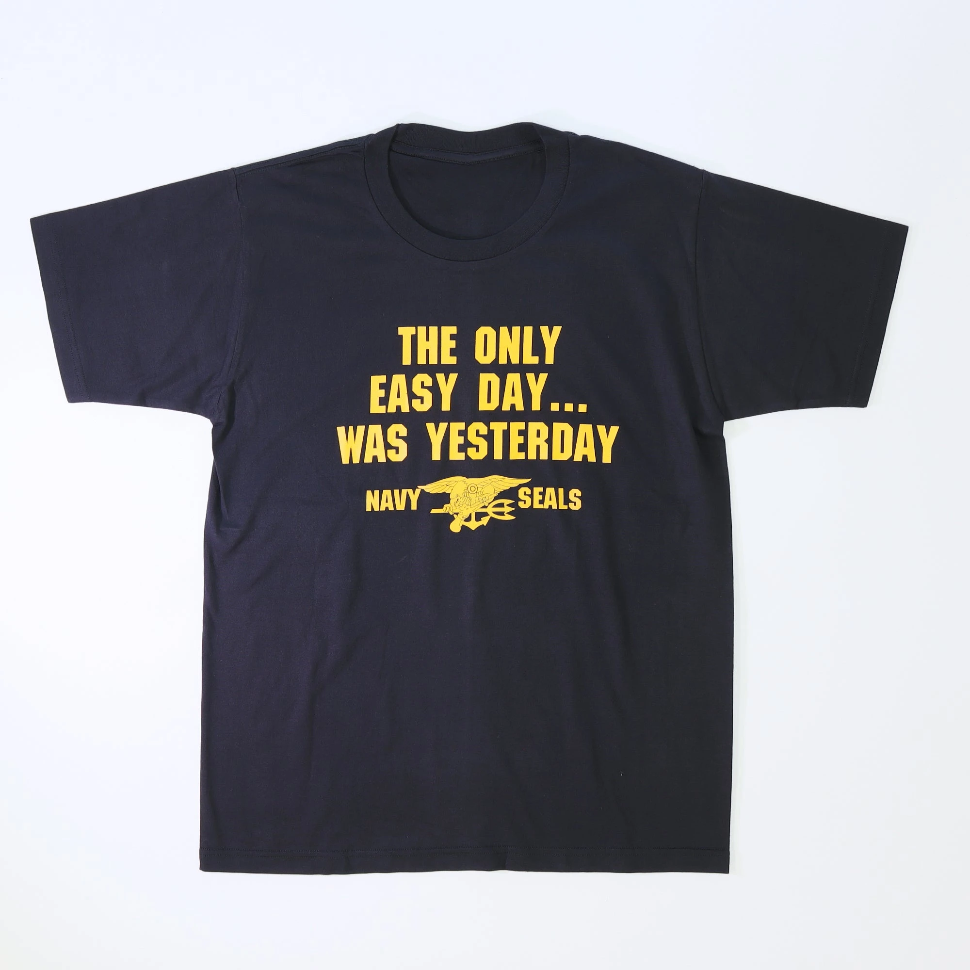 THE ONLY EASY DAY WAS YESTERDAY Marine Corps Military Training Tactics Graphic Tee Cotton Mens Womens T-Shirt Outdoor Top
