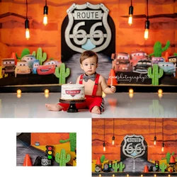 Road Races Cars Backdrops Kids Baby Birthday Cake Smash Photocall Decors Child Newborn Boy Photo Backgrounds
