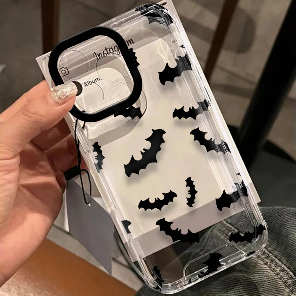 Black Bat With DarkShe Clear Space Phone Case For Samsung S10 S20 S21 S22 S23 S24 Fe Plus Ultra A35 A20 Note10 20 4G 5G