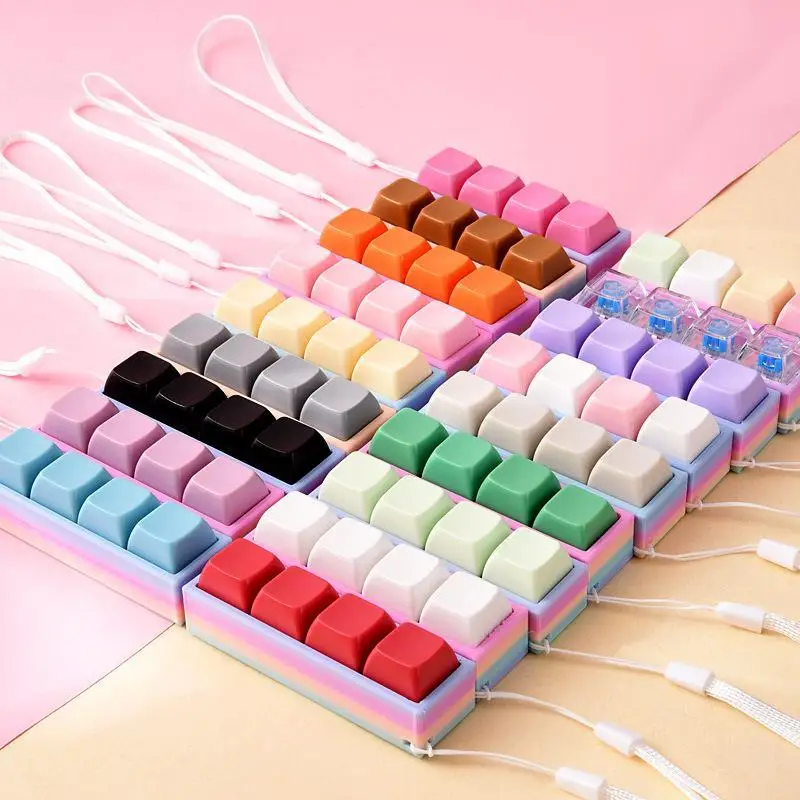 Colorful Keyboard Fidget Toys Smooth Pressing Portable Lanyard For Stress Relief Kids Adults Office Home Use