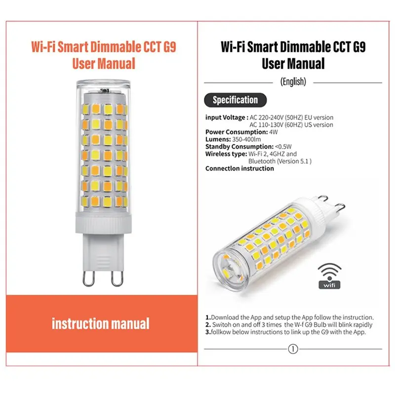 M11K-Wifi Dimming Light Color Adjustment Via Mobile App Doodle 9W 2700K-6500K LED Bulb