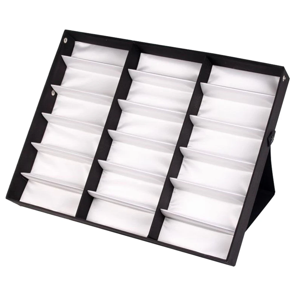 18 Grids Eyeglass Sunglasses Glasses Storage Display Box Holder Case Organizer