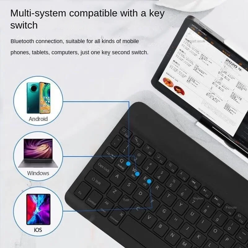 3C Founder Bluetooth Keyboard Suitable For IPad Huawei Xiaomi Mobile Phones Tablets Office Portable Charging Wireless Hot Sale