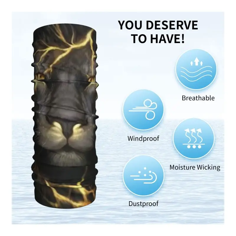 قطعة واحدة من وشاح الأسد الأسود البوليستر متعدد الوظائف مناسب لأي مناسبة. #3