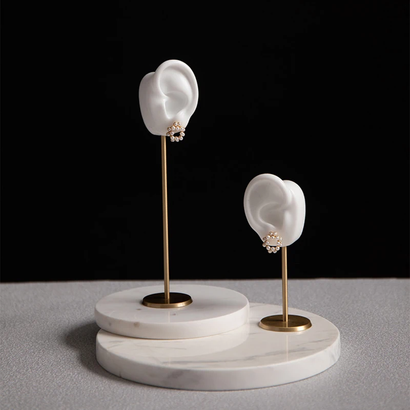 Metal Earrings Frame White Silicone Display Frame Window Counter Display Props Jewelry Frame