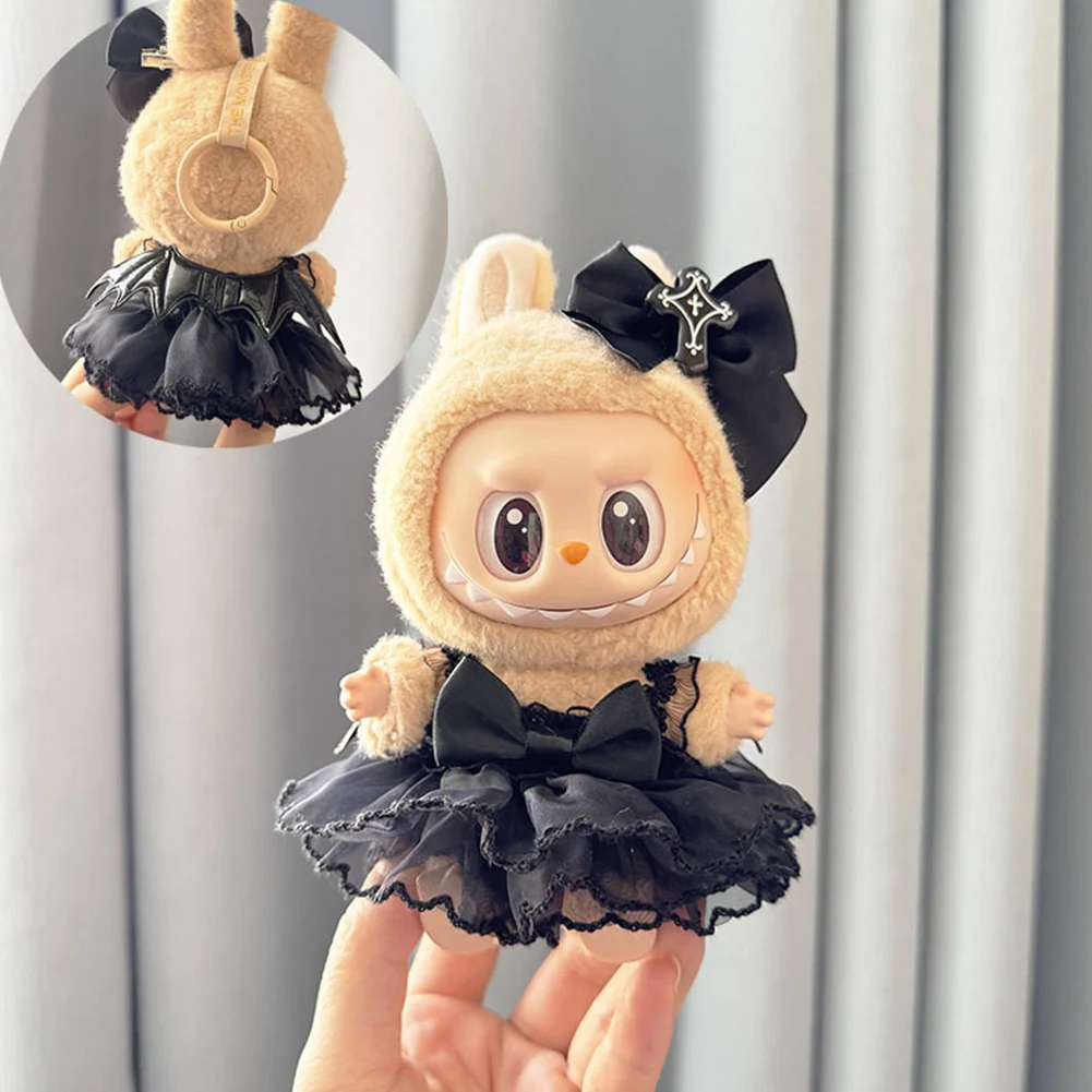 17cm Mini Plush Doll's Clothes Outfit Accessories for Labubu V1 V2 Idol Doll Sitting Party Cute Decoration Macaron Clothing Gift