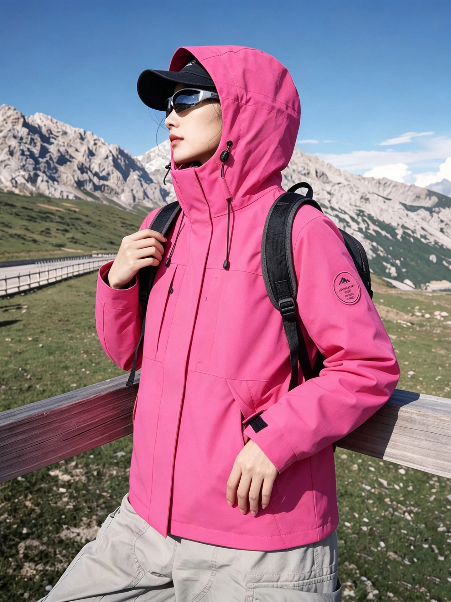 Outdoor Three-in-One Detachable Inner  Windproof Waterproof Men's Hiking Jacket Coat Youth Trendy Loose Fit Long Sleeve