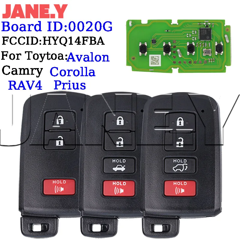 

For Toyota Avalon Camry Corolla RAV4 Prius 2015 2016 2017 2018 2019 Keyless Smart Remote Key 281451-0020 G 312/314 MHz