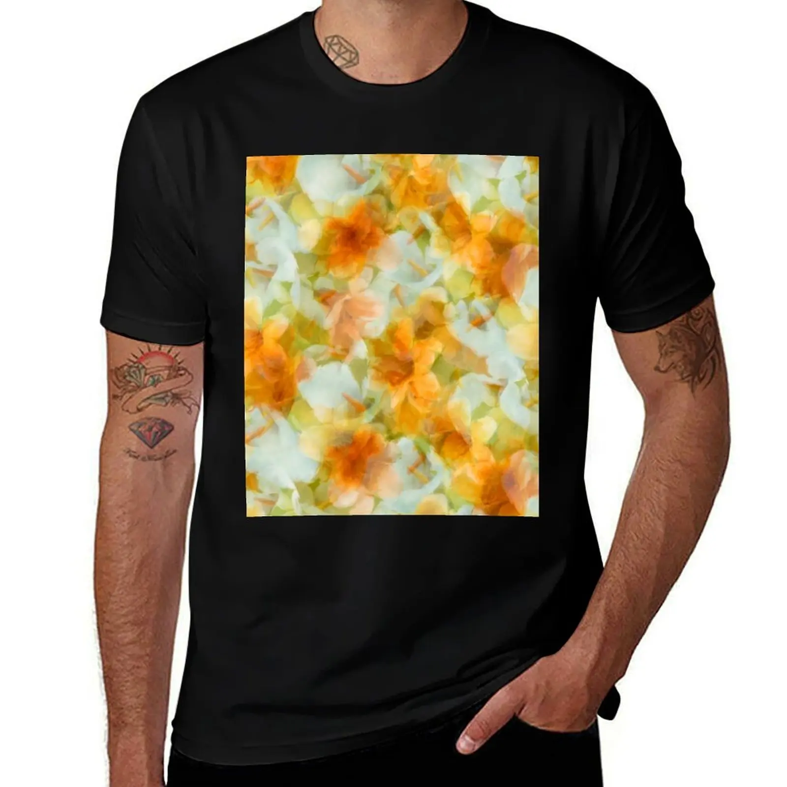 Watercolor White Callas and Yellow Lilies T-Shirt Plus Size Short Sleeve T-Shirt