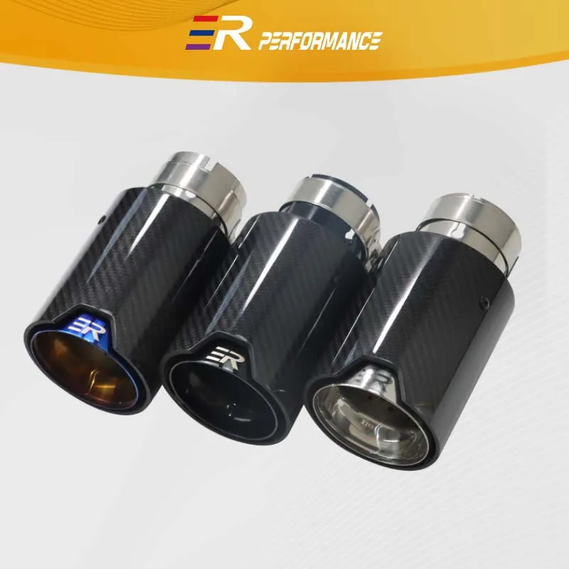 

ER Performance Exhaust Muffler Tips Glossy Carbon Fiber Stainless Steel End Pipes Tailpipe for BMW Upgrade