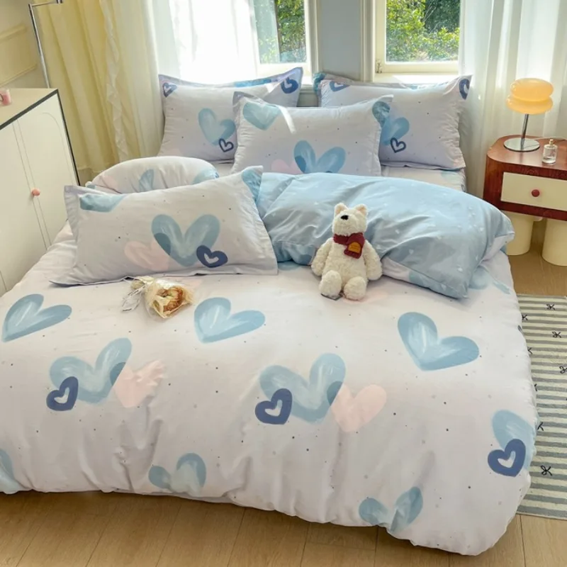 2025 new spring and summer small fresh jet printing cotton single product quilt cover, comfortable, soft and delicate