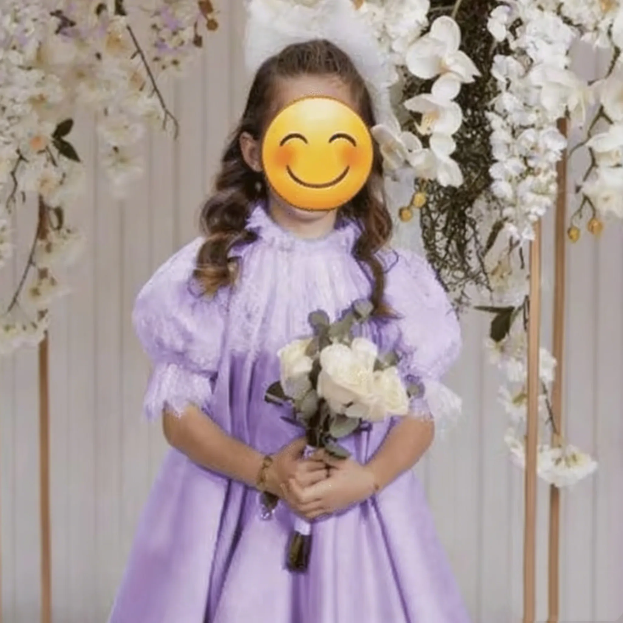 Vestido de niña de flores personalizado para boda, satén esponjoso, pequeña princesa, vestido de fiesta de noche de cumpleaños para niños, vestido de primera comunión