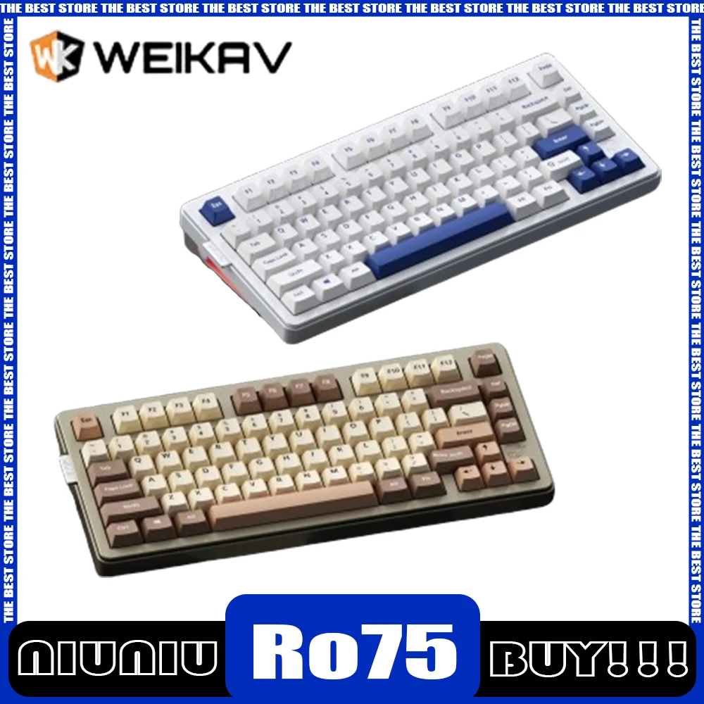 

Механическая клавиатура Weikav Ro75 из алюминиевого сплава Rgb Проводная игровая клавиатура на заказ поддержка горячей замены Qmk через офисный ПК геймер