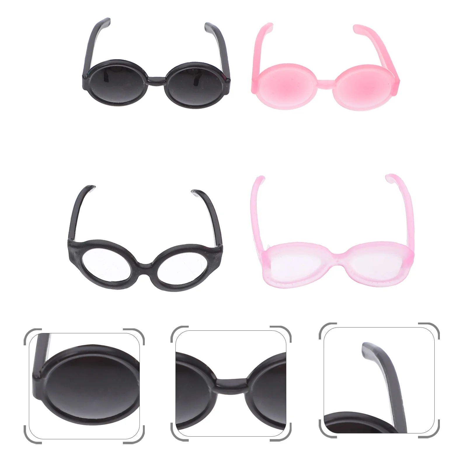 40 Pcs Toy Mini Glasses Plastic Round Dressing Sunglasses Simulated Plaything Accessories