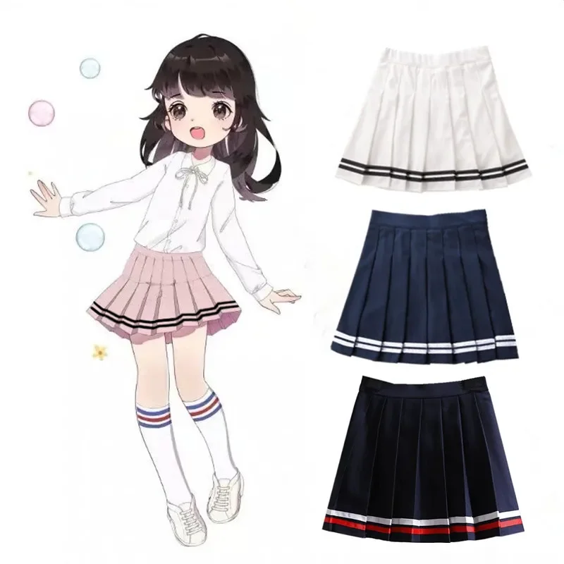 1pc 2026 summer Teenager Girls JK black white princess Pleated skirt short mini Safety pants Children kids 4 5 7 8 10 12 14 year