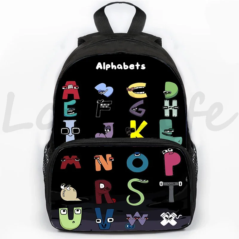 

Game Alphabet Lore Letter Print Backpack for Primary School Boys Girls Bookbag Students Waterproof School Bag Kindergarten Bags