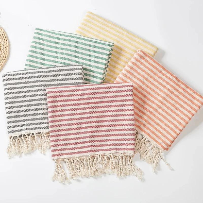 Luxury Striped Bath Towel, 100% Cotton, Pre-Washed, For Spa, Sauna, Home, Travel, Beach
