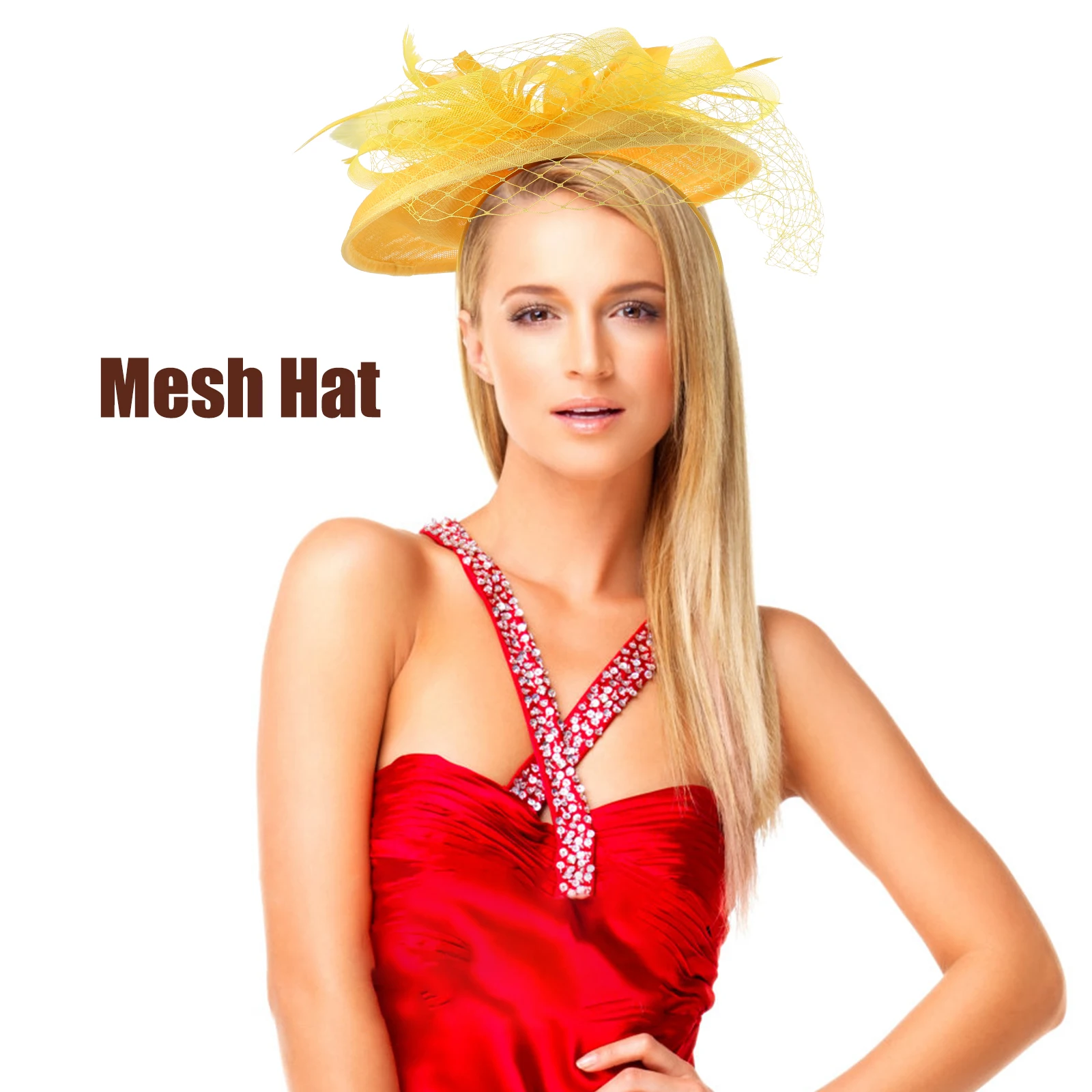 

Vintage Lace Fascinator Hat Bridal Wedding Hair Accessory Detachable Clips Women Banquet Headpiece Tea Party Headdress Mesh