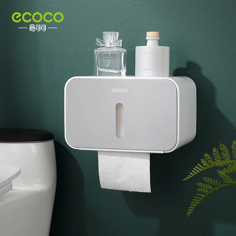 

Tissue Holder Bathroom Punch-Free Wall-Mounted Tissue Holder Bathroom Waterproof Roll Holder Toilet Paper Storage Rack For Ecoco