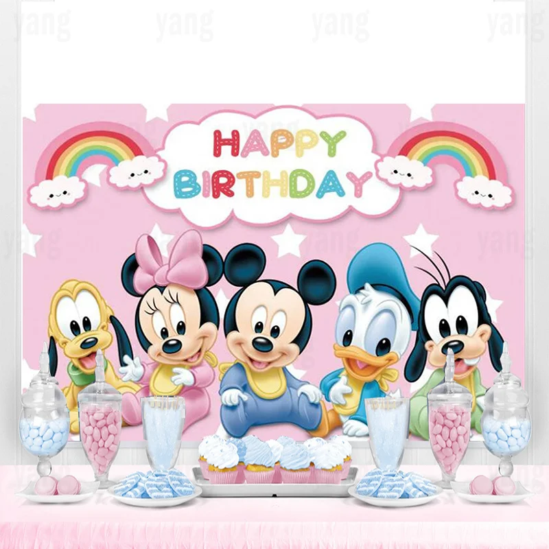 Фон для фотосъемки с изображением Микки и Минни Маус