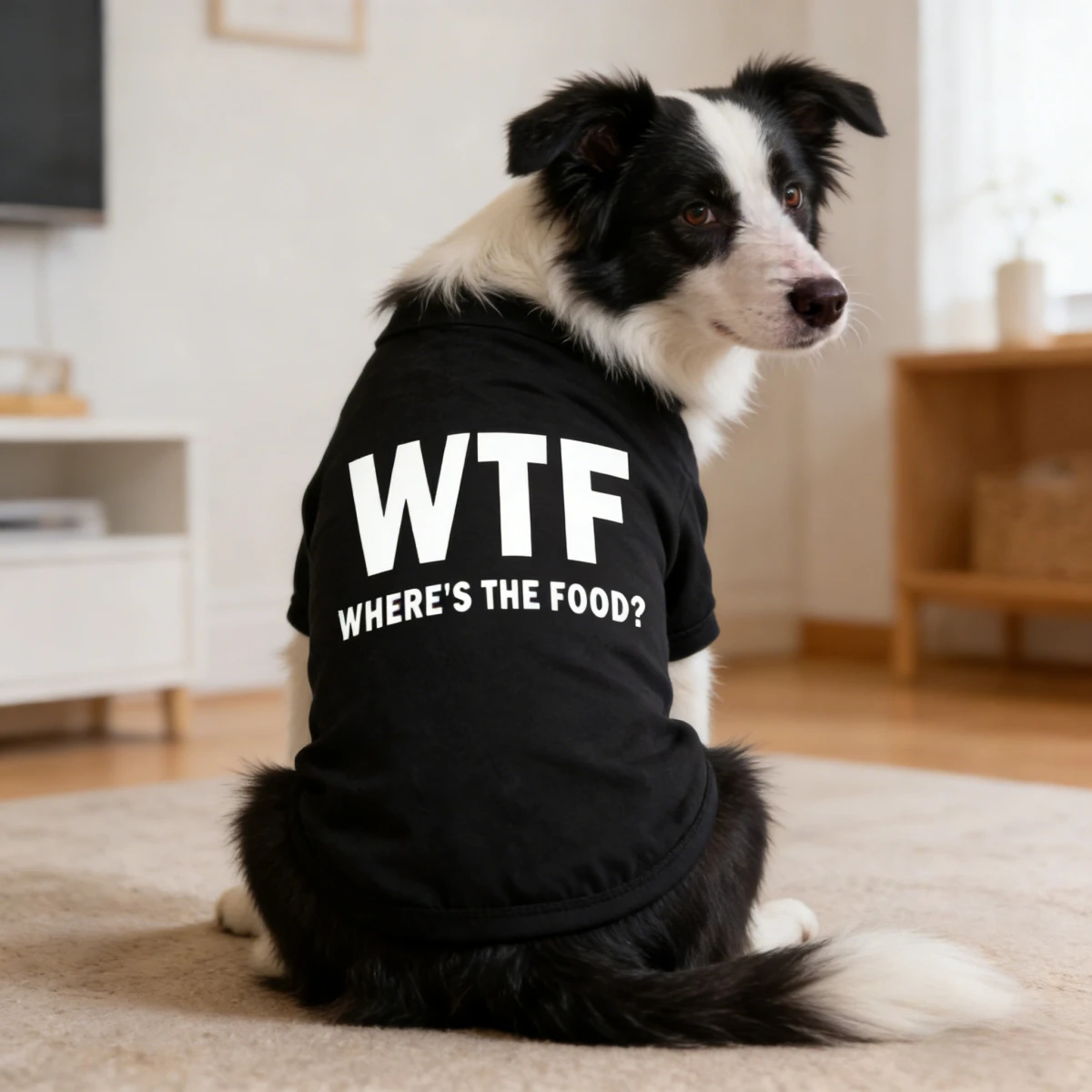 1pc Letter Print Dog Vest Tank Top, Featuring A Playful 'Where's The Food' Back Print