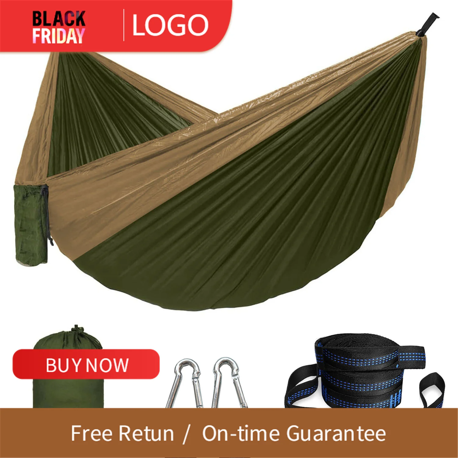 Portable Nylon Parachute Fabric Hammock Single and Double Size Outdoor Camping Hiking Garden Hammocks