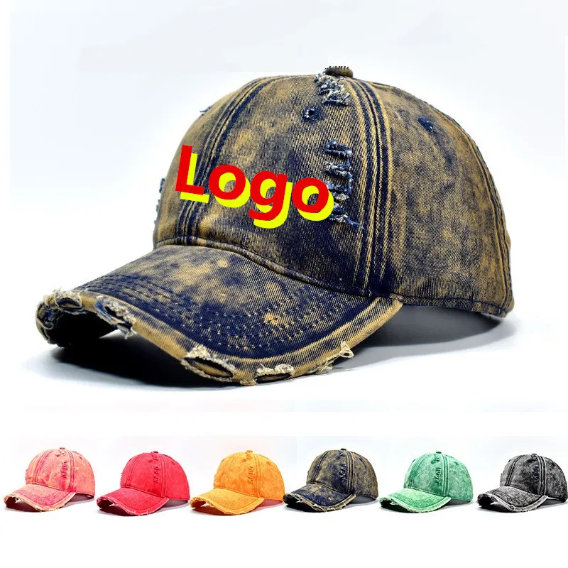 Vintage distressed washed cotton sports hat Custom logo Embroidery Tennis golf trucker hats Designer personalised logo gorras