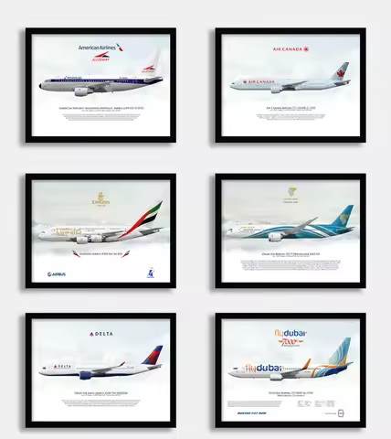 Póster Decorativo de Aviones de Pasajeros de Aviación Civil, Estilo Moderno y Minimalista, Boeing 777, Airbus 380, Decoración para Aerolíneas