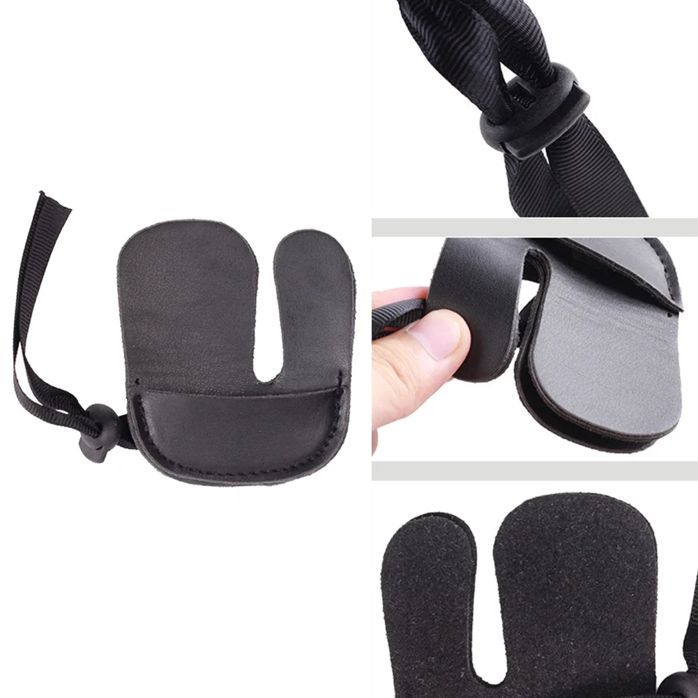 Finger Tabs Layer Finger Protect Injury Tightness Wear Wiring Black Leather Material Outdoor Sports High Quality