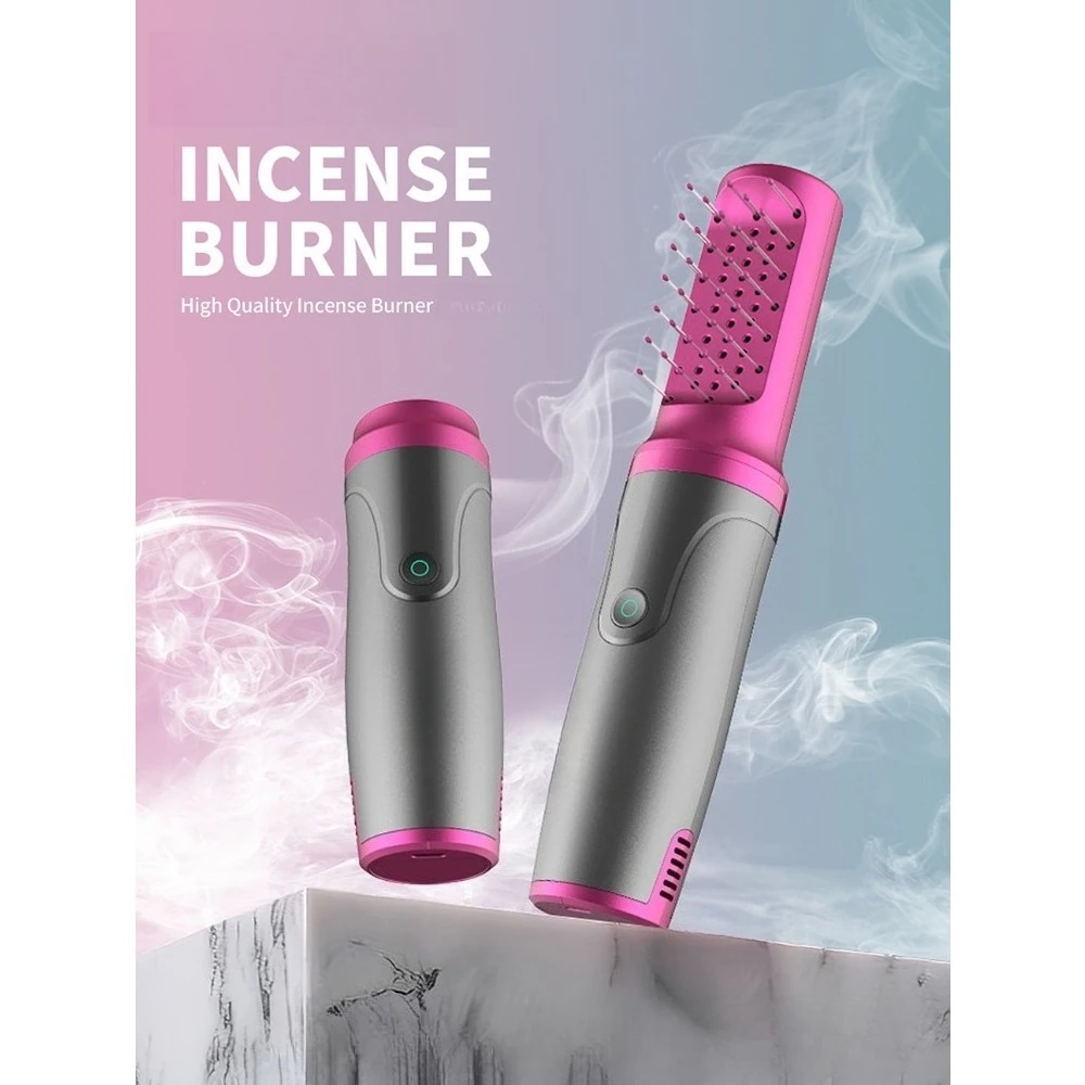 New Soft Silicone Comb Head, Hot Selling in Middle East, 2-in-1 Portable Electronic Bakhoor Burner Aromatherapy Comb