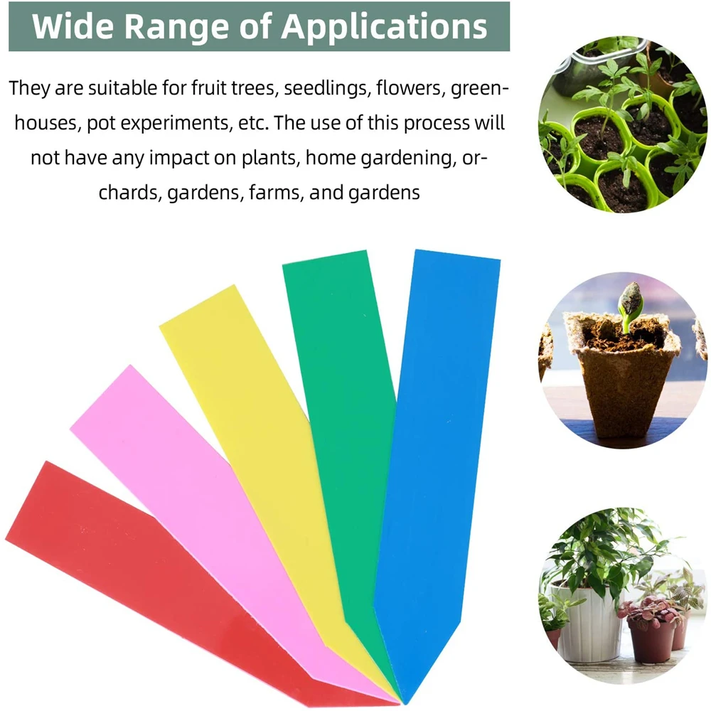 60Pcs 10CM Plant Labels Garden Sign Waterproof Nursery Plaques For Plants Tags Markers Plastic Labels For Plants Identifier