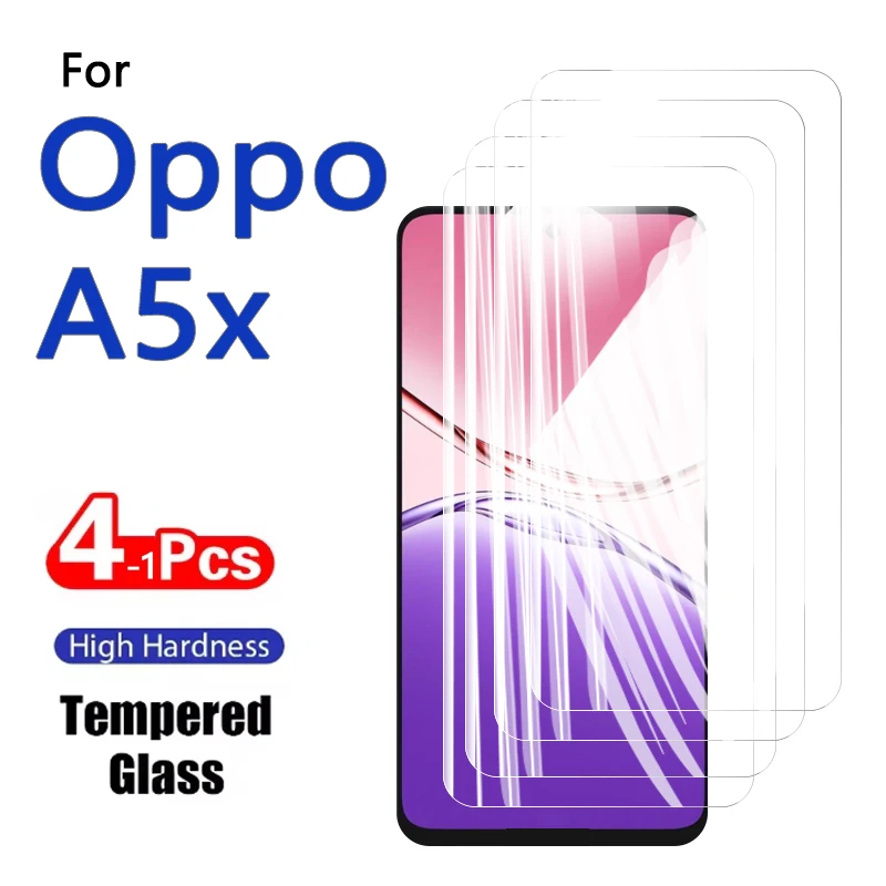1–4 Stück Displayschutzfolien für Oppo A5x A5, 5 x 6,67 Zoll, gehärtetes Glas, Kristall, 9H, hohes Aluminium, kratzfestes Gehäuse, freundlicher Fingerabdruck