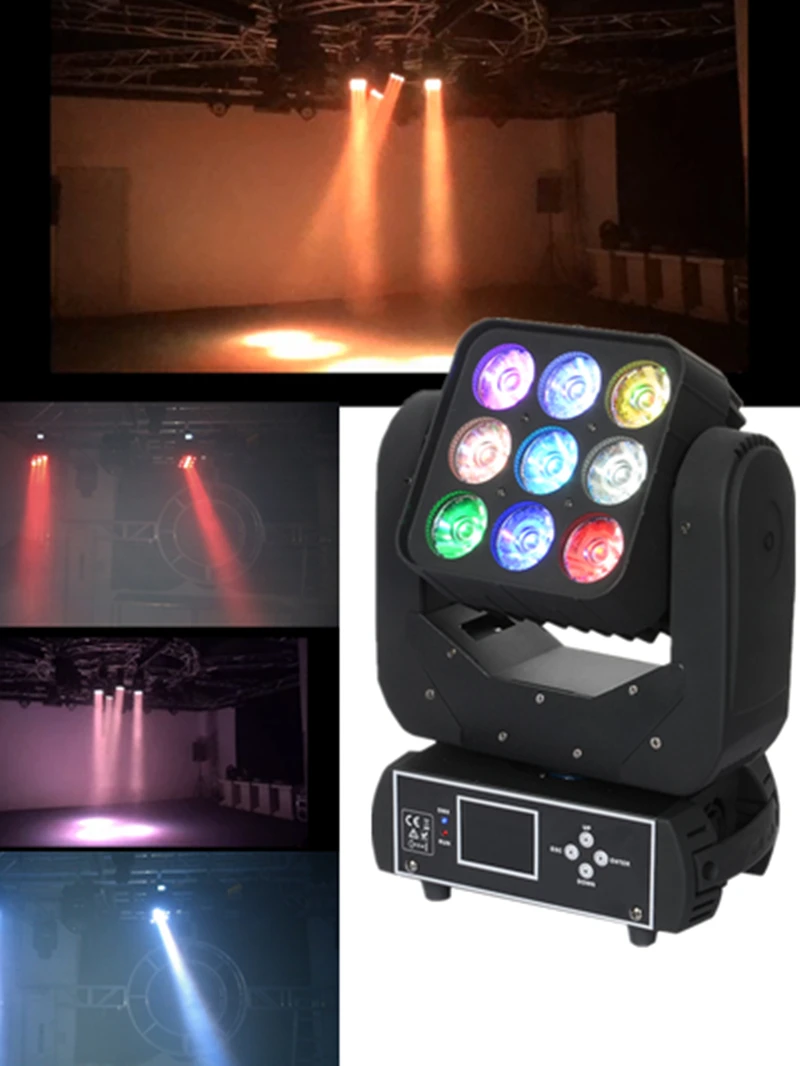 

1Pcs/Lot High Power Disco Night Club Lights 9x12w rgbw led matrix moving head light rgbw