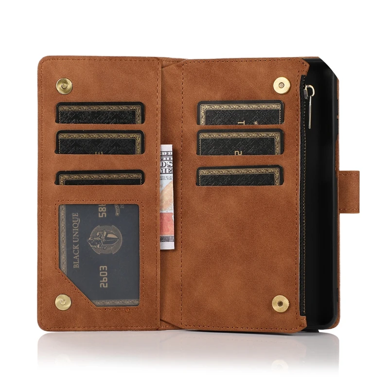 Zipper Wallet Case for Xiaomi Redmi Note 12 12 Pro 11 11 Pro 10 9 8 7 Redmi 12C 12 10C 10A 10 9C 9A 9T 9 Double Layer Phone Bag