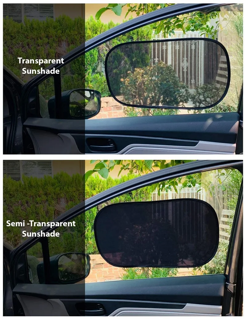 2 Stück Faltbarer Auto-Sonnenschutz UV-Schutz Auto-Vorhang Baby-Autofenster-Sonnenschutz Seitenfenster-Netz Sonnenblende Sommer-Schutzfolie – Detail 7