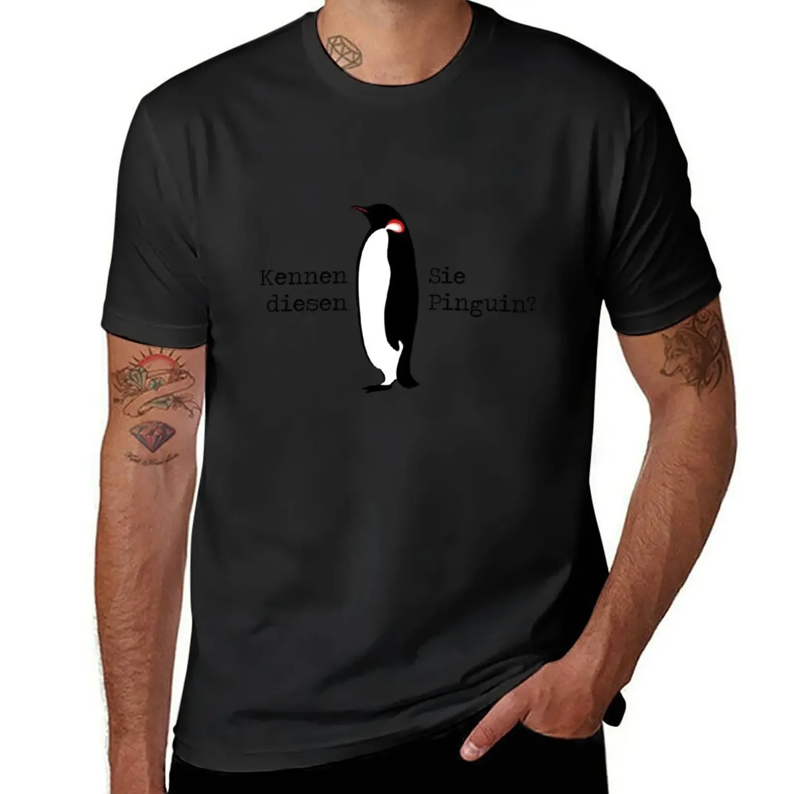 Do you know this penguin? T-Shirt man t shirt summer tops big and tall t shirts for men