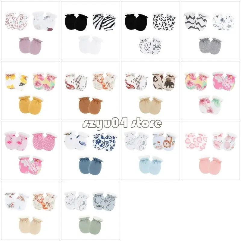 

4X7D 3 pair Baby Mittens Cosy Scratch Proof Design Warm Gloves For Sensitive Skin