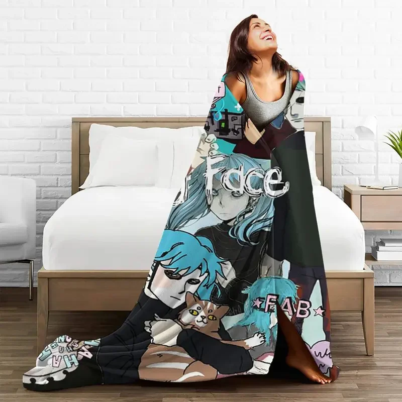 Sal Fisher Sally Face Game Blanket Velvet Textile Decor Breathable Lightweight Thin Throw Blanket for Sofa Outdoor Rug Piece