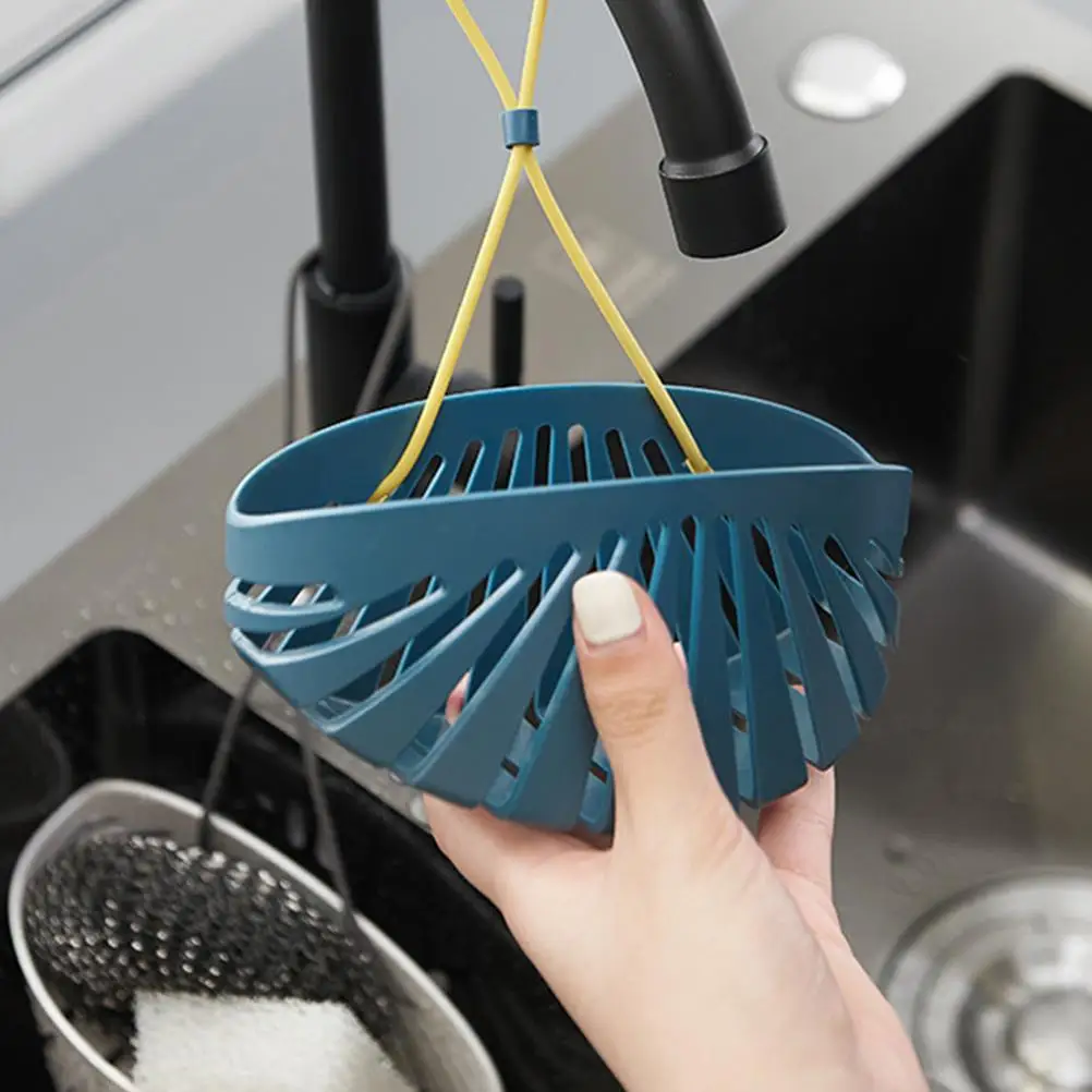2Pcs Sponge Basket Plastic Soap Liquid Drainer Kitchen Sink Hanging Soap Liquid Drainer Storage Rack Drying Holder