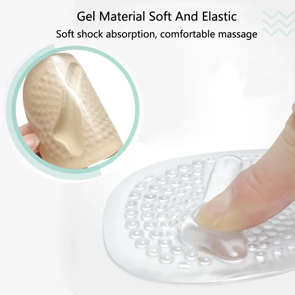 Silicone pads soft insoles inserts gel insoles women\'s high heels non-slip forefoot cushions foot pain relief half cushions