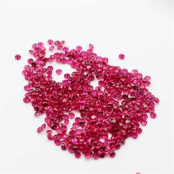Wholesale 500pcs/bag 1-3mm Gem 5# Red Ruby Corundum Round Cut Loose Gemstone for Jewelry Wax Casting High Temperature Resistance